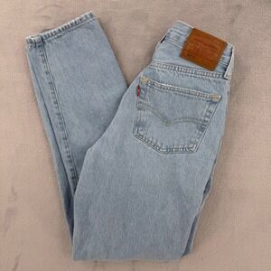 Levis Premium 501 Original High Rise Straight Leg Jeans Cotton Sz Womens 24x31